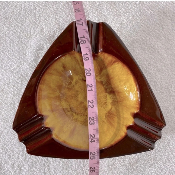 Vintage MCM Blue Mountain Pottery Canada Brown Yellow Ceramic Ashtray - Picture 13 of 14